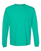Comfort Colors Adult Heavyweight RS Long-Sleeve Pocket T-Shirt C4410 ISLAND GREEN Pocket